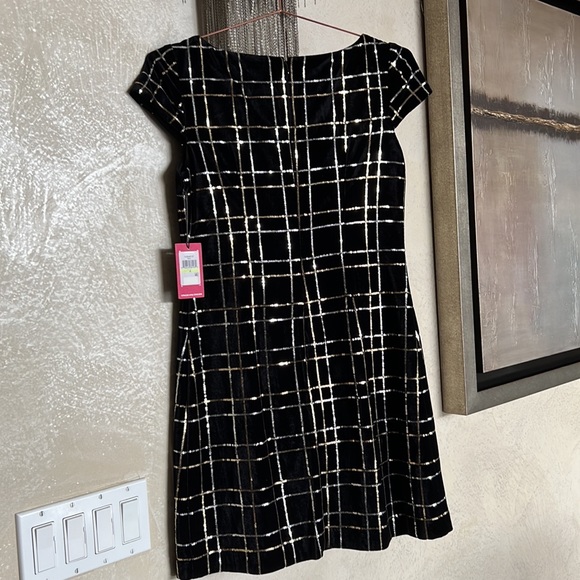 Vince Camuto Black Sequin dress NWT 4 velvet - Picture 6 of 8